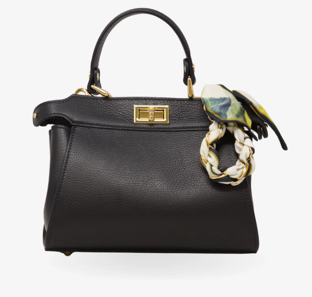 BOLSO CON ASA Y BANDOLERA DE AUTÉNTICA PIEL ITALIANA