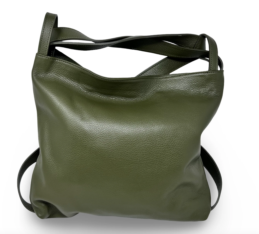 GENUINE ITALIAN LEATHER TOTE BAG AND BACKPACK