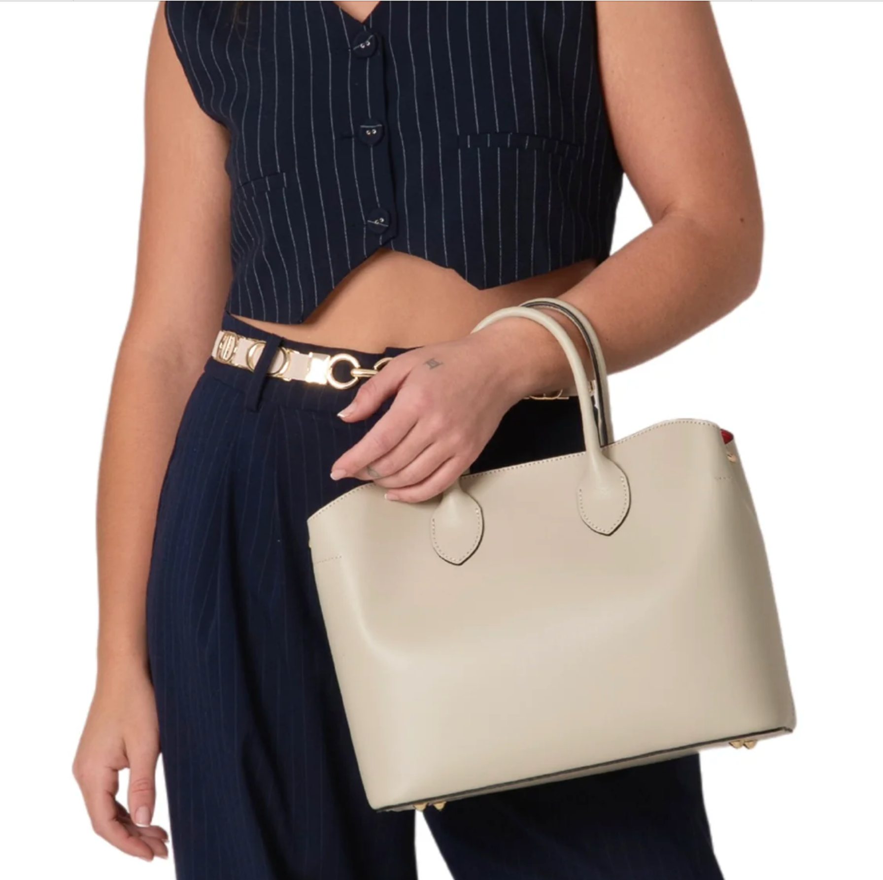 ORIGINAL ITALIAN LEATHER BAG WITH RED INTERIOR