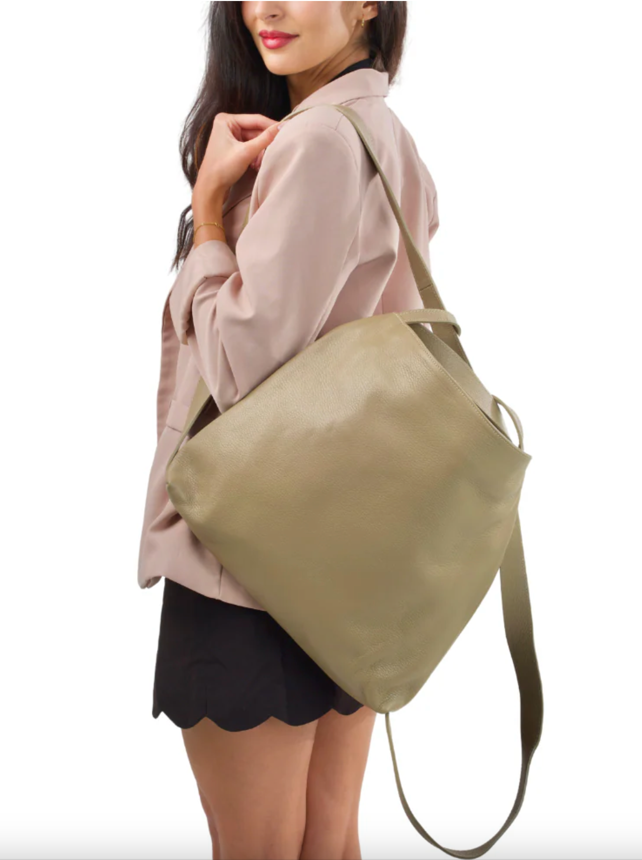 GENUINE ITALIAN LEATHER TOTE BAG AND BACKPACK