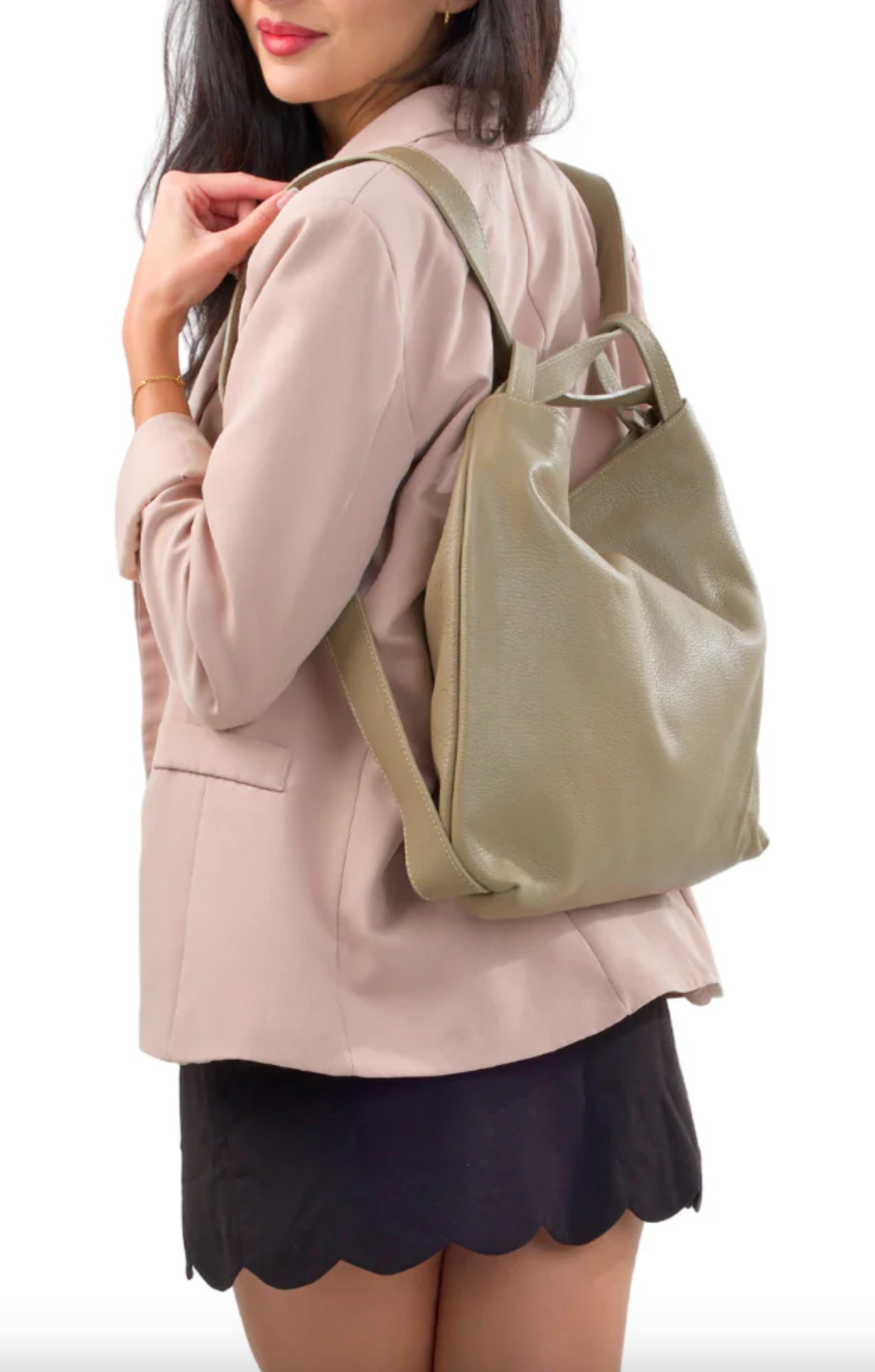 GENUINE ITALIAN LEATHER TOTE BAG AND BACKPACK