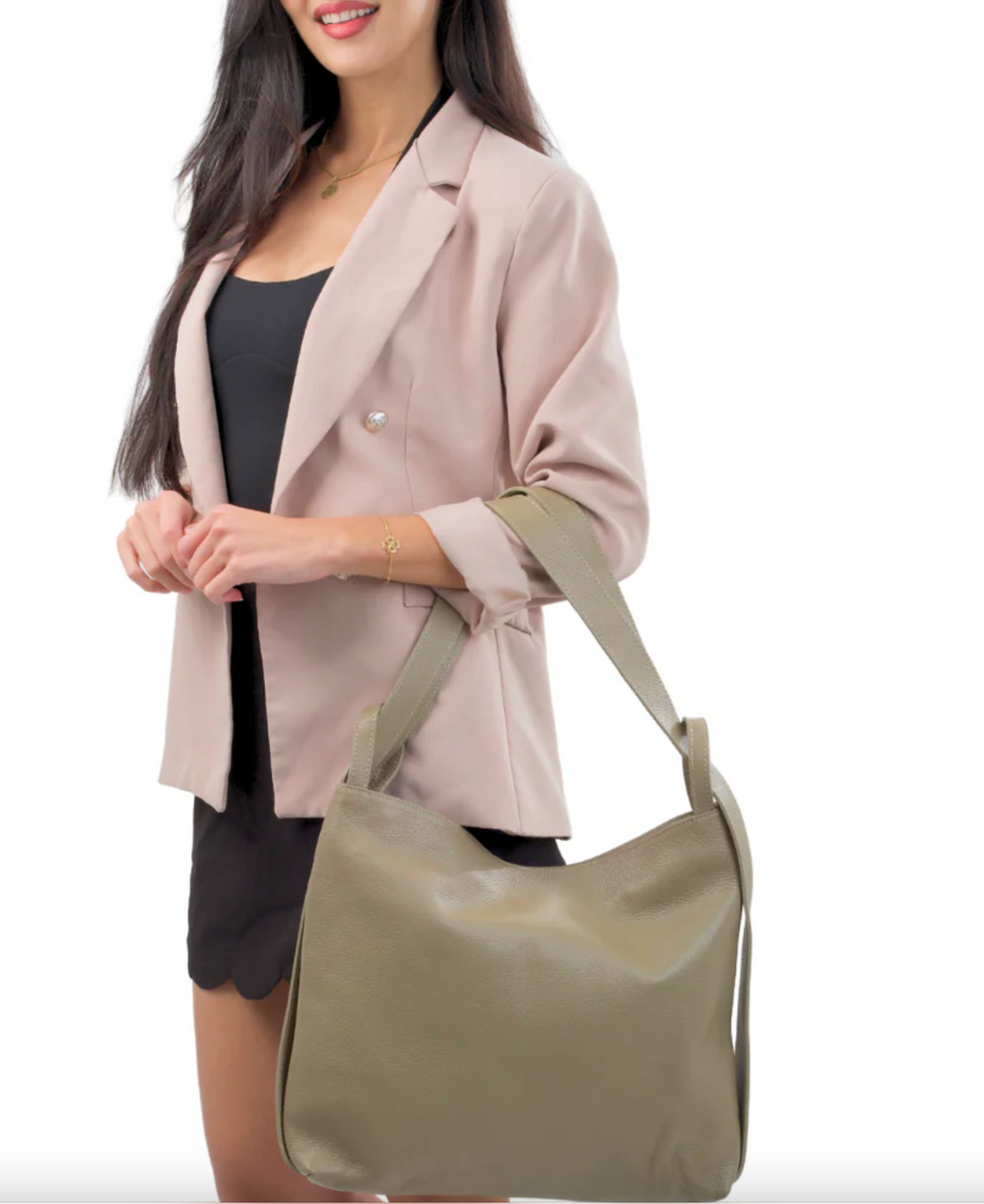 GENUINE ITALIAN LEATHER TOTE BAG AND BACKPACK