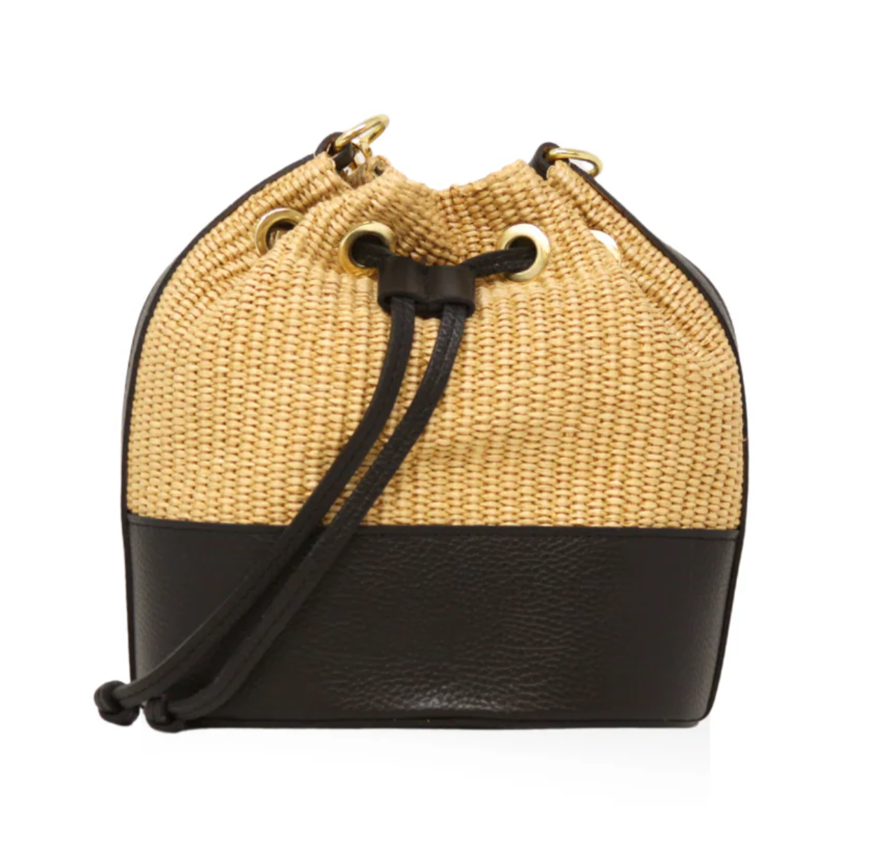 RAFFIA AND GENUINE ITALIAN LEATHER BAG
