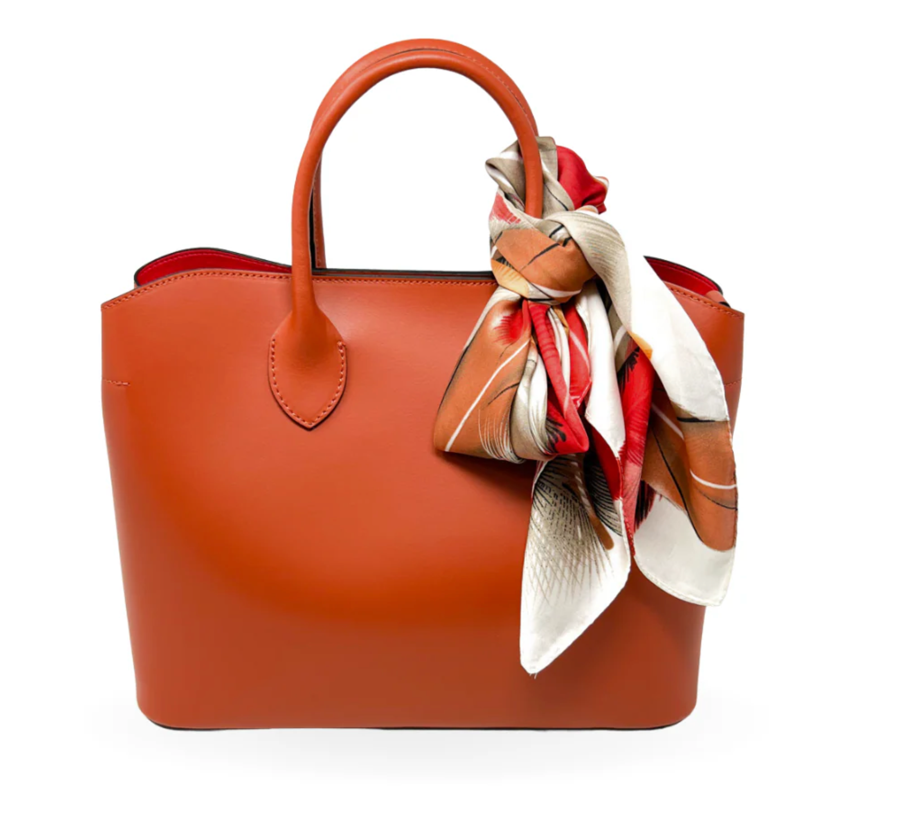 ORIGINAL ITALIAN LEATHER BAG WITH RED INTERIOR